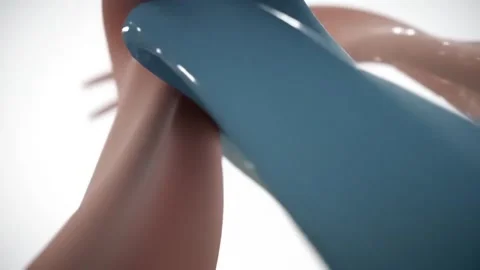 Abstract paint swirls in motion create dynamic modern art background video Stock Footage 320398342