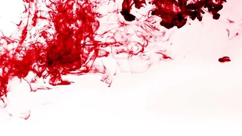 Abstract paint in Water 01 red on white 30fps Stockbeeldmateriaal 133270464