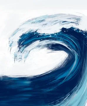 Abstract paint of wave. Ocean waves. Ocean textures. Stock Illustration