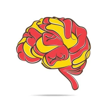 Abstract painted brain design vector Stock Illustration