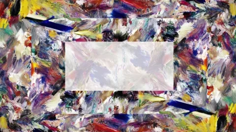 Abstract painted brushstroke frame with centered copy space, hand drawn dig.. Stock-Footage 342043437