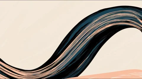 Abstract painted brushstroke wave flowing across neutral canvas seamless lo.. Stock Footage 339791306