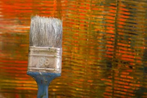 Abstract painted canvas. Oil paints on a palette Stock-Fotos