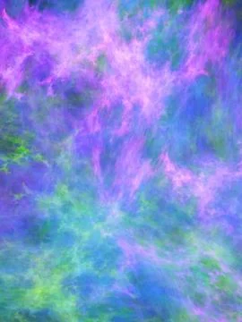 Abstract painted texture. Chaotic blue, green and violet strokes. Fractal bac Stock Illustration