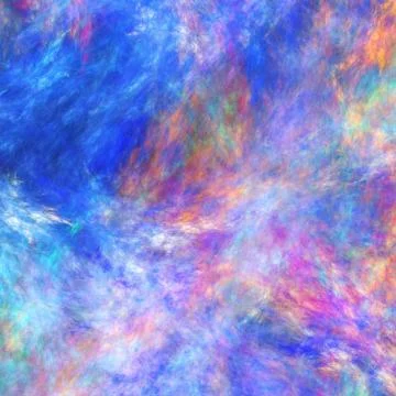Abstract painted texture. Chaotic blue, orange and violet strokes. Fractal ba Stock Illustration