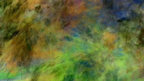 Abstract painted texture. Chaotic blue, green and yellow strokes. Fractal bac Stock Illustration
