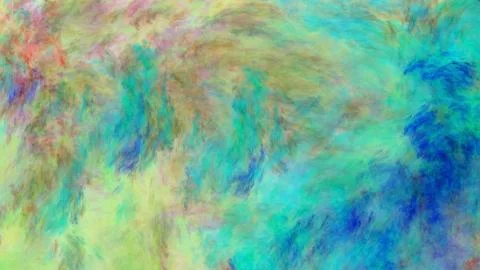 Abstract painted texture. Chaotic blue, green and brown strokes. Fractal back Stock Illustration