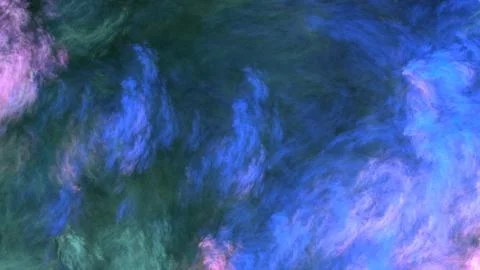 Abstract painted texture. Chaotic blue, green and violet strokes. Fractal bac Stock Illustration