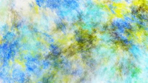 Abstract painted texture. Chaotic blue, green and yellow strokes. Fractal bac Stock Illustration