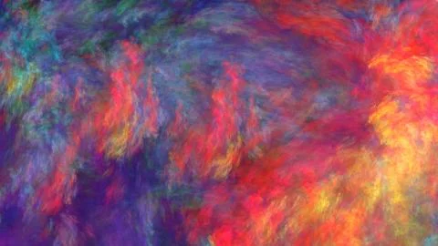 Abstract painted texture. Chaotic yellow, red and blue strokes. Fractal backg Stock Illustration