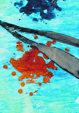 Abstract painted texture with random colored spots and strokes, modified colo Stock Photos