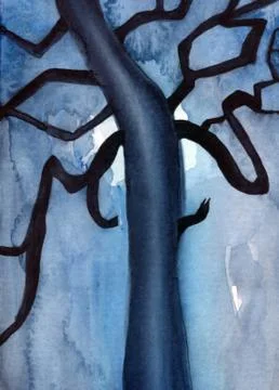 Abstract painted tree Stock Illustration