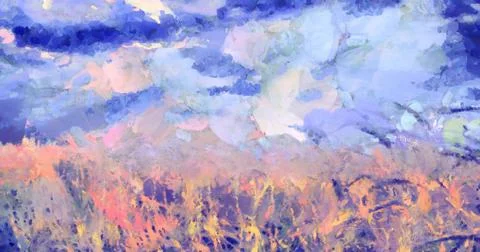 Abstract paintied landscape Stock Illustration