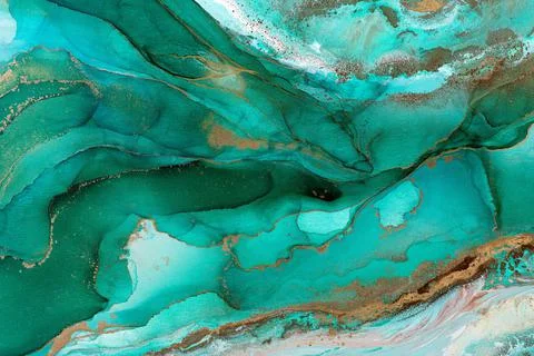 Abstract painting background, creative artwork in a turquoise color. Stock Illustration