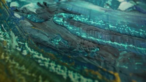 Abstract Painting Close Up Macro Stock Footage 131830985