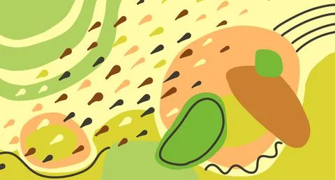 Abstract painting in a simple minimalist style, doodles and spots. Background Stock Illustration