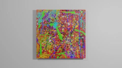 Abstract paintsplashes on board. 3d rendering. Stock Illustration