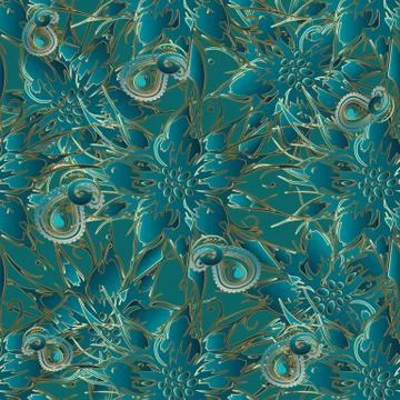 Abstract paisley seamless pattern. イラスト素材