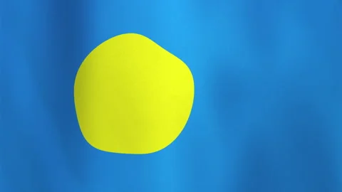 Abstract Palau Flag Wavy Motion Background with Seamless Ripple Distortion Stock Footage 307590992