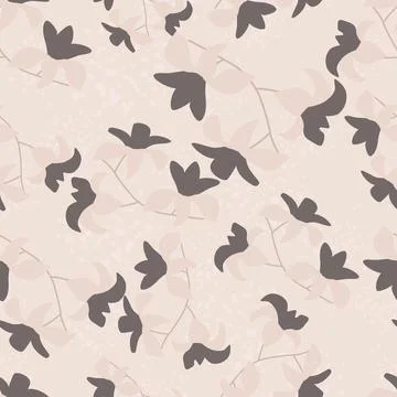 Abstract pale tones seamless pattern with grey hawaii flowers simple ornament イラスト素材