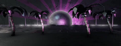 ABSTRACT PALM BEACH SCENE VJ ANIMATION V5 Video stock 165675121