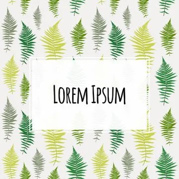 Abstract Palm Leaf Background with Frame. Vector Illustration Illustrazione stock