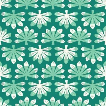 Abstract palm leaf pattern design . Vector tropical foliage seamless repeat Stock Illustration