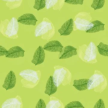 Abstract palm leaf seamless pattern with hand drawn foliage print. Simple Jun Illustrazione stock