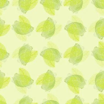 Abstract palm leaf seamless pattern with hand drawn foliage print. Simple Jun イラスト素材