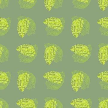 Abstract palm leaf seamless pattern with hand drawn foliage print. Simple Jun イラスト素材