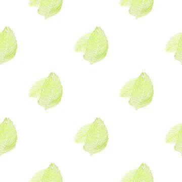 Abstract palm leaf seamless pattern with hand drawn foliage print. Simple Jun Illustrazione stock