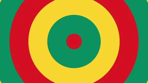 Abstract Pan-African colors concentric circles tunnel background loop for 스톡 동영상 335429954