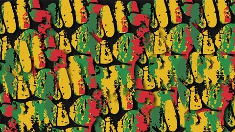 Abstract Pan African Pattern with Red Green and Yellow Colors for Emancipat.. 스톡 일러스트