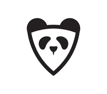 Abstract Panda Emblem. Isolated Vector Illustration Stock Illustration