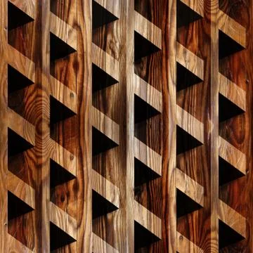 Abstract paneling blocks stacked for seamless background, wooden surface Stockillustratie