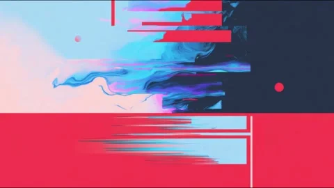 Abstract panels and glitch shapes sliding across split color field seamless.. Stockbeeldmateriaal 339791353