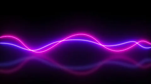 Abstract panoramic background, neon light, laser show, impulse, equalizer ch Stock Footage 340509916