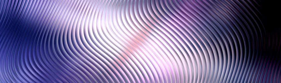 Abstract panoramic background with wavy ribbed texture. Iridescent metallic.. イラスト素材