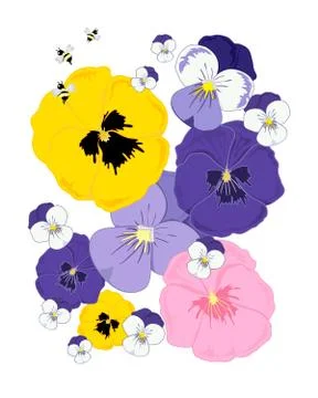 Abstract pansies Stock Illustration
