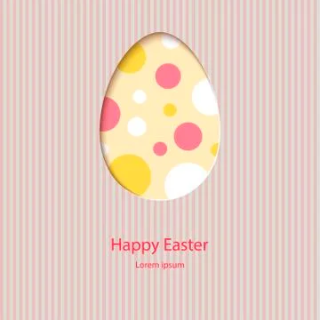 Abstract paper background with hole in the shape of Easter egg. Stock Illustration