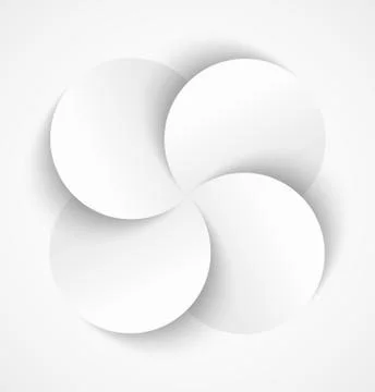 Abstract paper circles on white background Stock Illustration