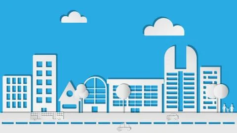 Abstract Paper City in Vector Stock Illustration