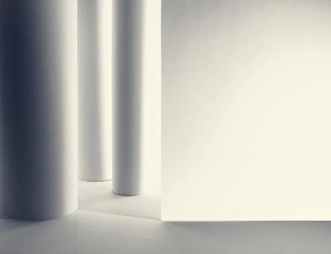 Abstract paper columns and wall background Stock Photos