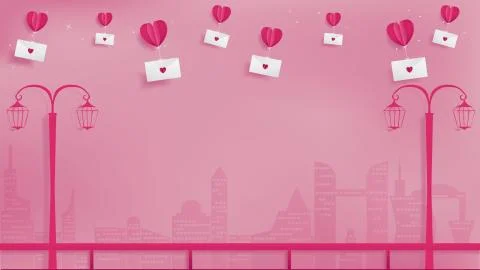 Abstract paper craft of valentines conception Stock Illustration