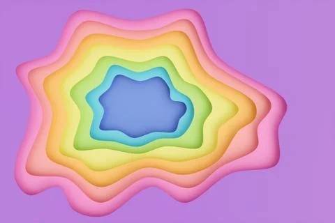 Abstract paper cut background, rainbow colors, pastel colors. 3D pastel colors Stock Illustration
