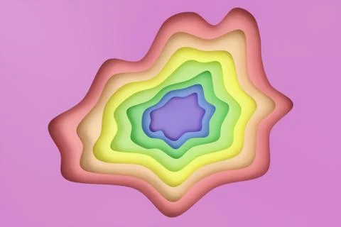 Abstract paper cut background, rainbow colors, pastel colors. 3D pastel colors Stock Illustration