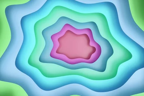Abstract paper cut background, rainbow colors, pastel colors. 3D pastel colors Stock Illustration