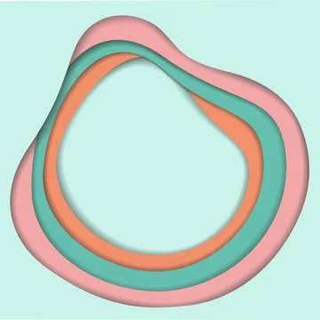 Abstract paper cut background in trendy spring colors. Copy space. Template for Illustrazione stock