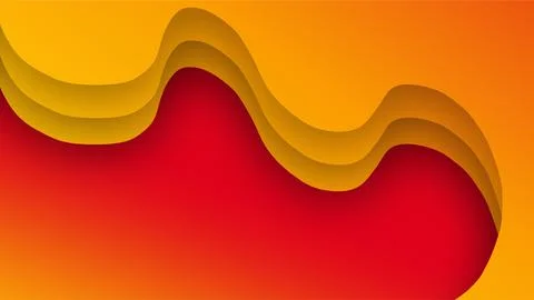Abstract paper cut background with wavy layers in warm orange and red colors. Stock Illustration