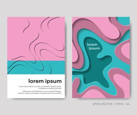 Abstract paper cut design vector brochure template Stock-Illustration